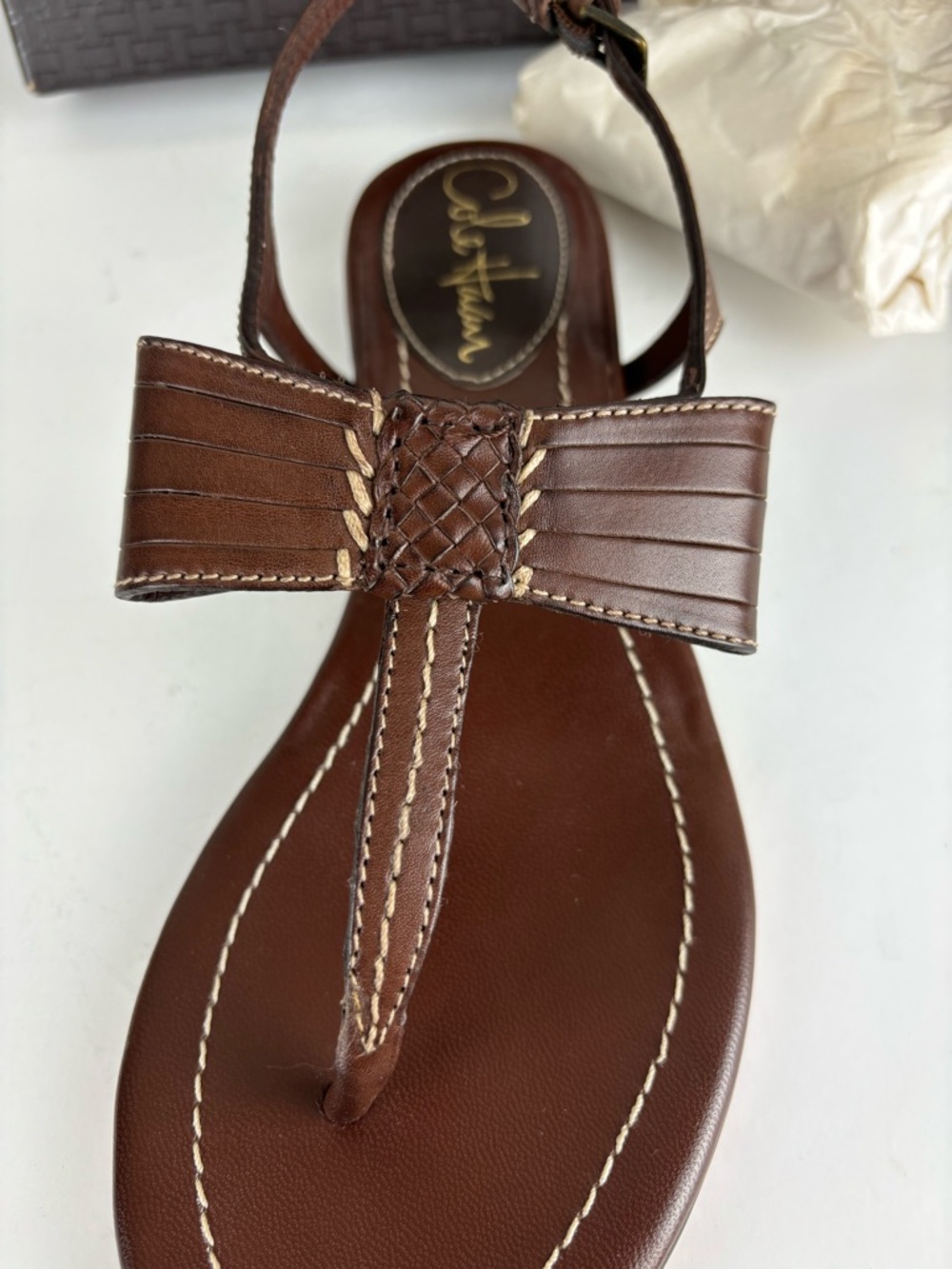 Cole Hasn AIR Huarache T-strap brown sandle-woman’s 7.5-NIB - Picture 10 of 11